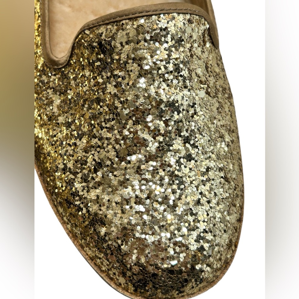 UGG Australia Alloway Gold Sparkly Flats With Genuine Sheepskin Lining Size 11 - Picture 2 of 7